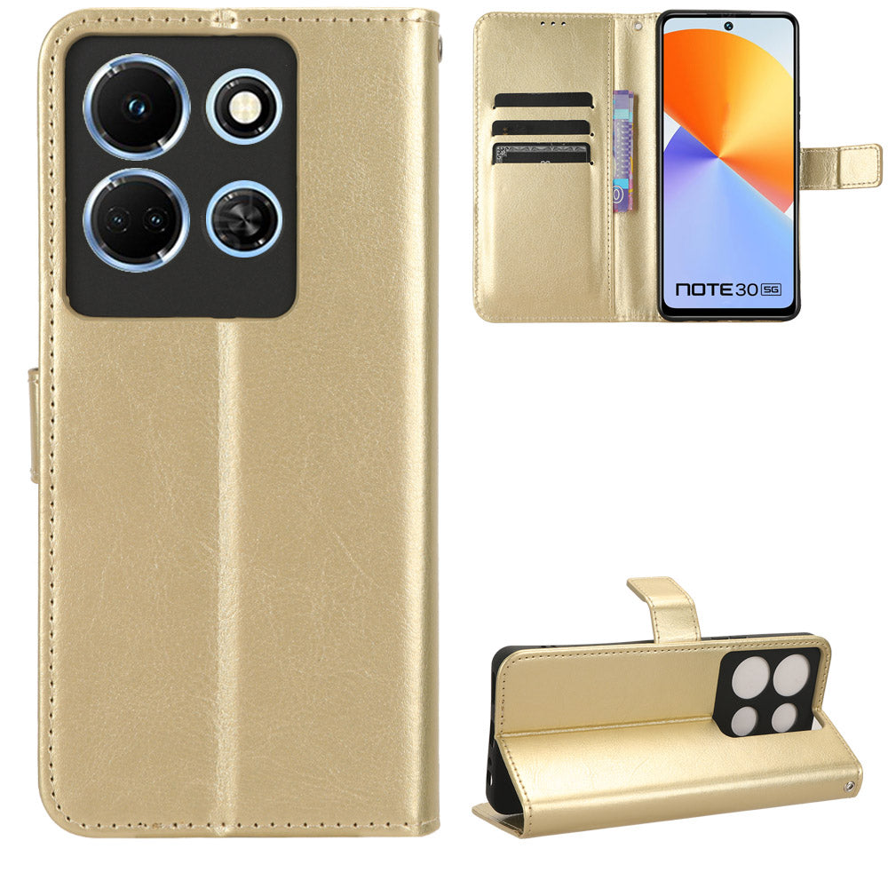 For Infinix Note 30 4G X6833B / X6716B Crazy Horse Texture Stand Case Leather Wallet Phone Cover