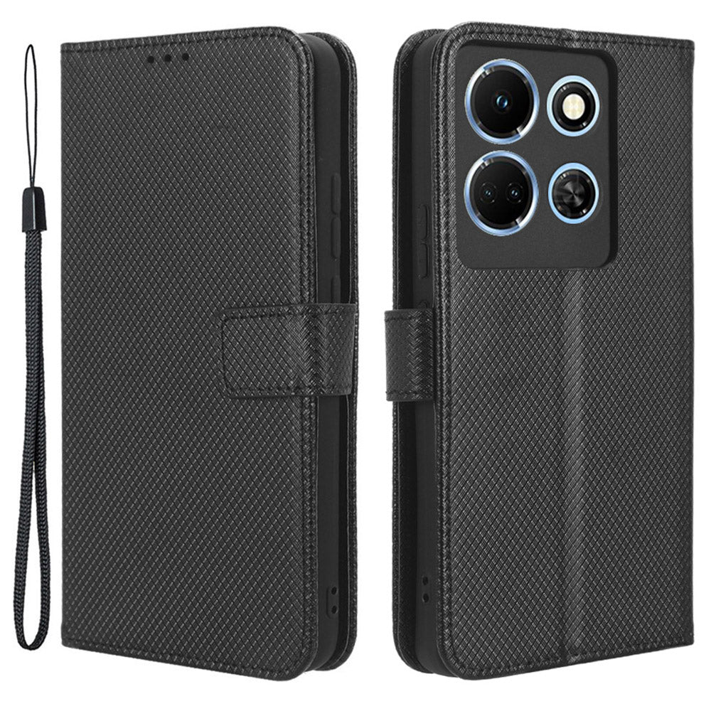 For Infinix Note 30 4G / X6833B / X6716B Wallet Shockproof Phone Case Diamond Texture PU Leather Stand Cover