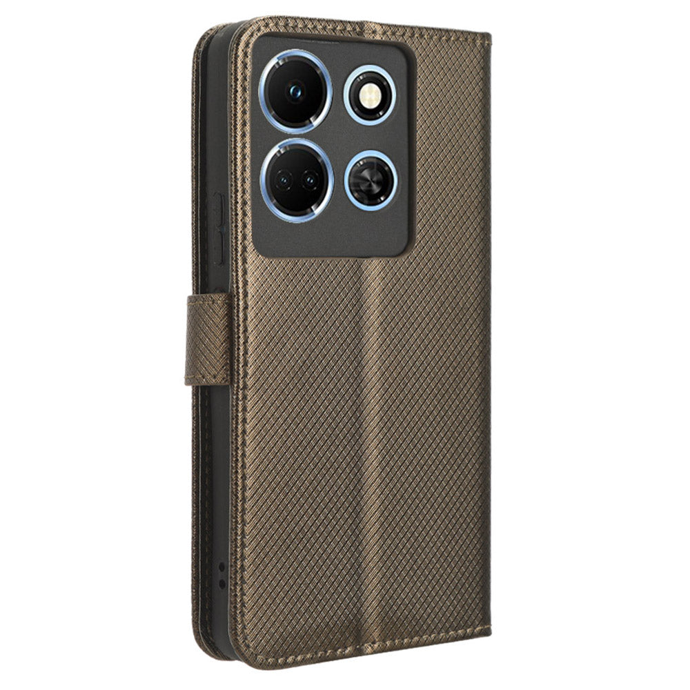 For Infinix Note 30 4G / X6833B / X6716B Wallet Shockproof Phone Case Diamond Texture PU Leather Stand Cover
