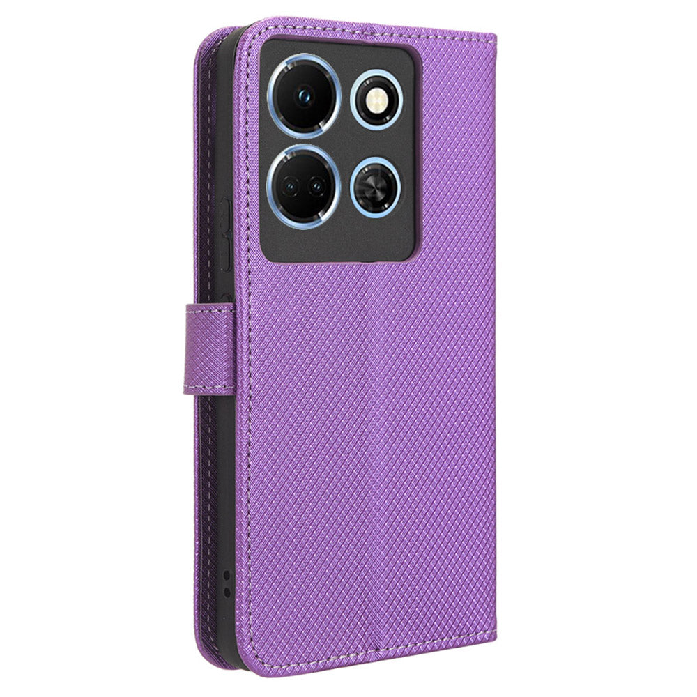 For Infinix Note 30 4G / X6833B / X6716B Wallet Shockproof Phone Case Diamond Texture PU Leather Stand Cover
