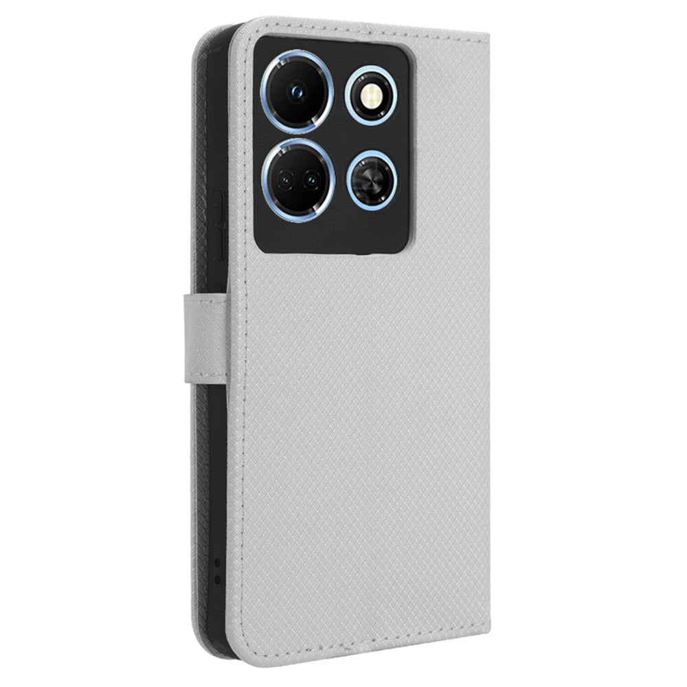 For Infinix Note 30 4G / X6833B / X6716B Wallet Shockproof Phone Case Diamond Texture PU Leather Stand Cover