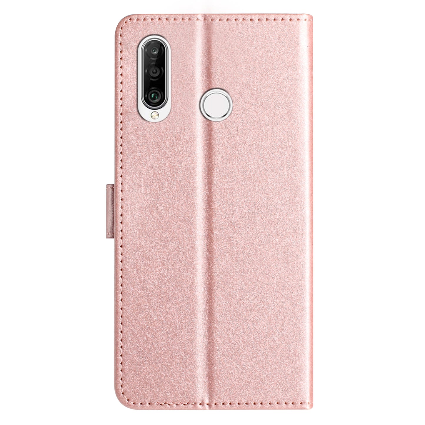 For Huawei P30 Lite Stand Flip Protective Cover PU Leather Silk Texture Wallet Phone Case with Strap