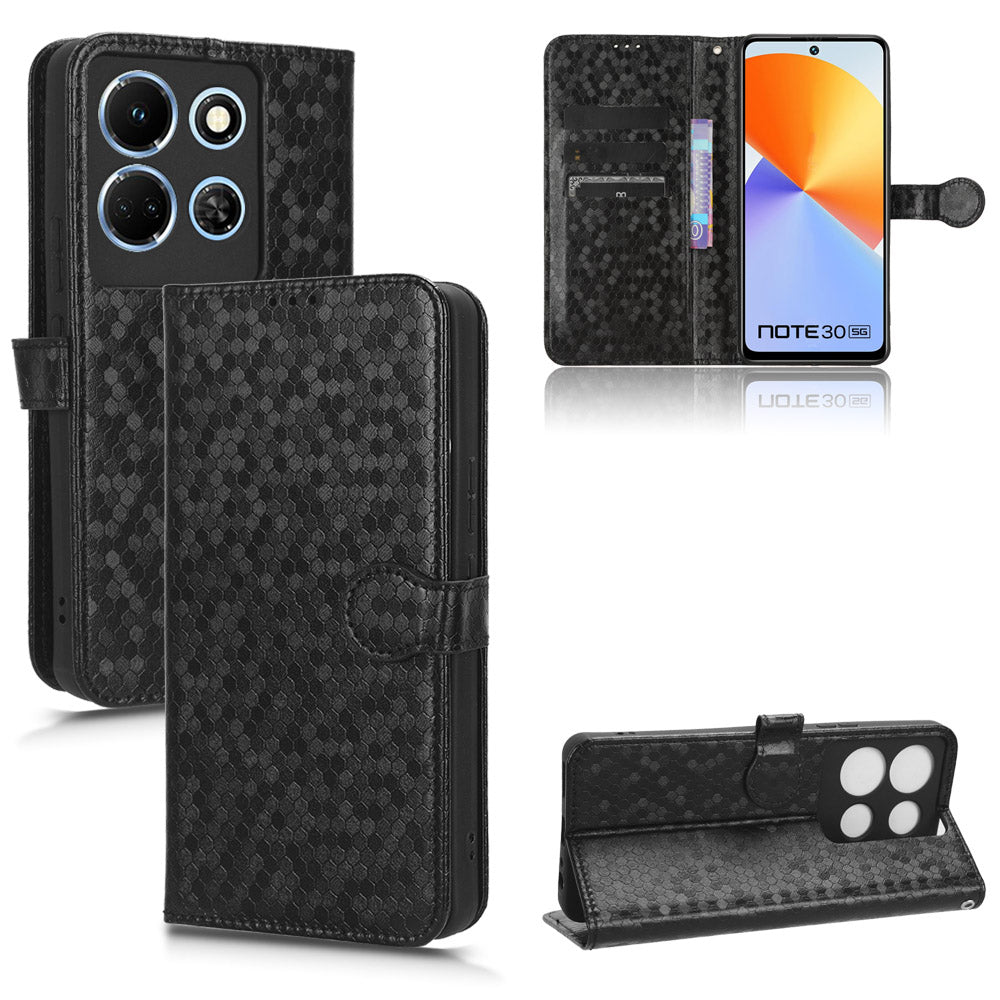 For Infinix Note 30 4G Dot Imprinted PU Leather Stand Case Wallet Phone Cover
