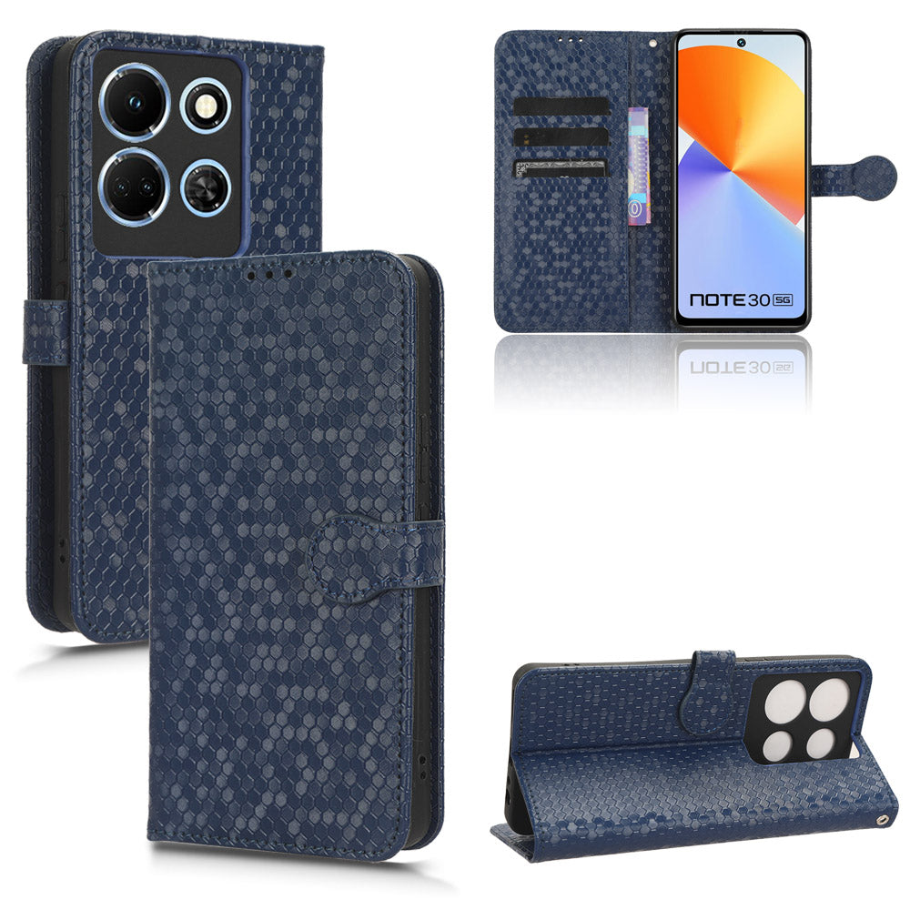 For Infinix Note 30 4G Dot Imprinted PU Leather Stand Case Wallet Phone Cover
