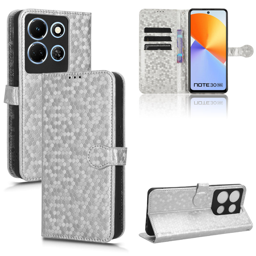 For Infinix Note 30 4G Dot Imprinted PU Leather Stand Case Wallet Phone Cover