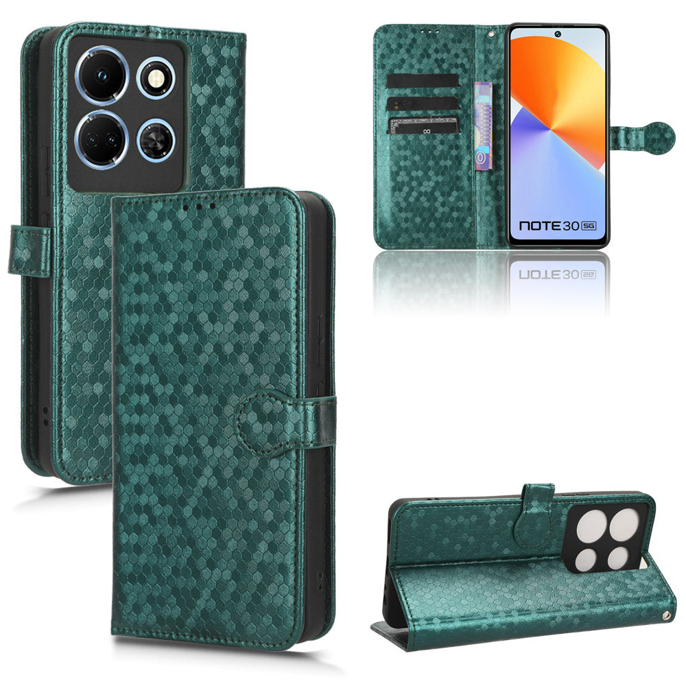 For Infinix Note 30 4G Dot Imprinted PU Leather Stand Case Wallet Phone Cover