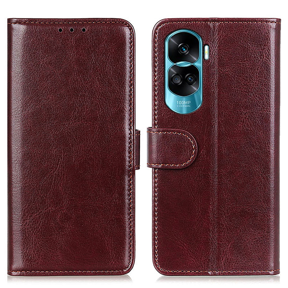 For Honor 90 Lite 5G / X50i PU Leather Cell Phone Case Stand Crazy Horse Texture Cover Wallet