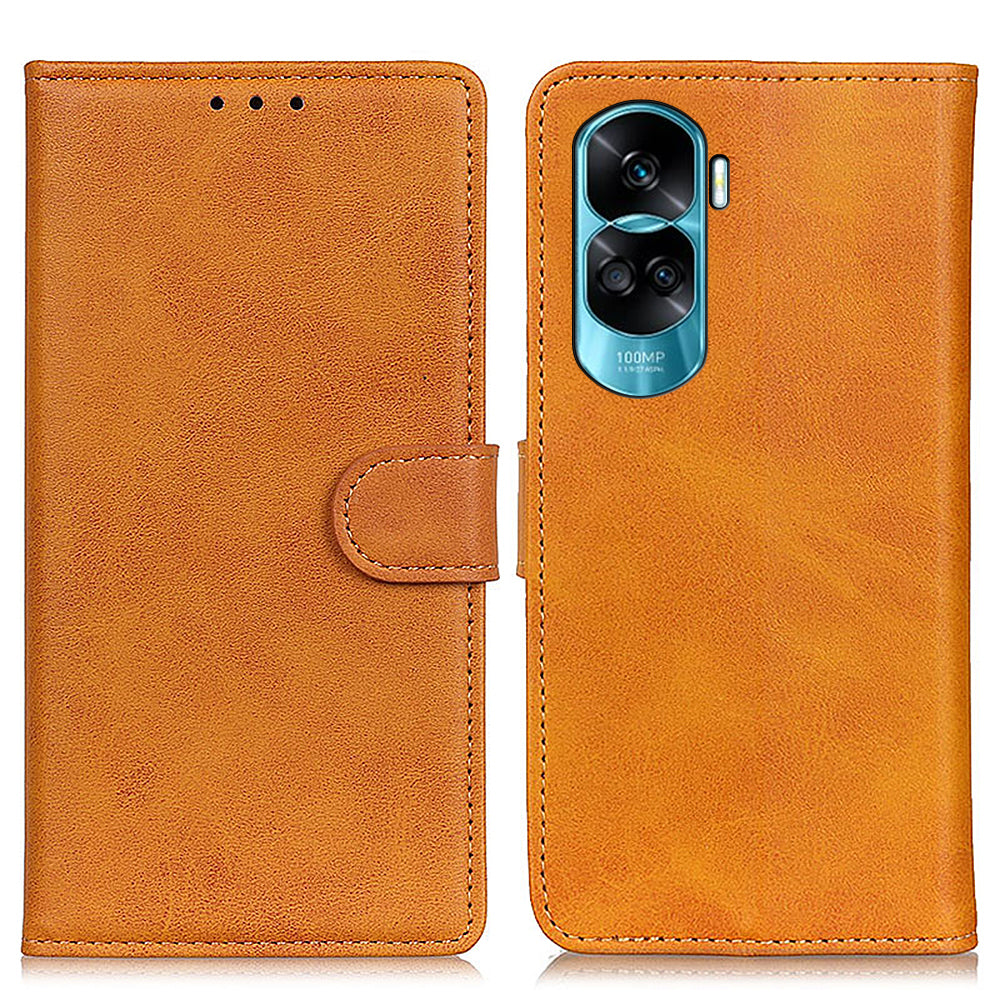 For Honor 90 Lite 5G / X50i Anti-Scratch PU Leather Phone Case Cowhide Texture Stand Wallet Shell Cover
