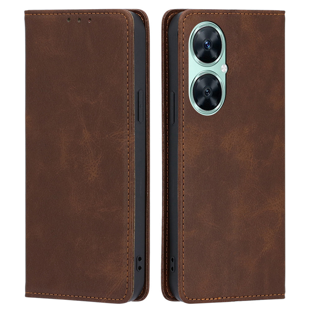 For Huawei Enjoy 60 Pro / Nova 11i / Maimang 20 Slim-Fit Calf Texture Leather Shell Stand Wallet Phone Case Cover