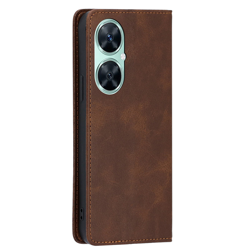 For Huawei Enjoy 60 Pro / Nova 11i / Maimang 20 Slim-Fit Calf Texture Leather Shell Stand Wallet Phone Case Cover
