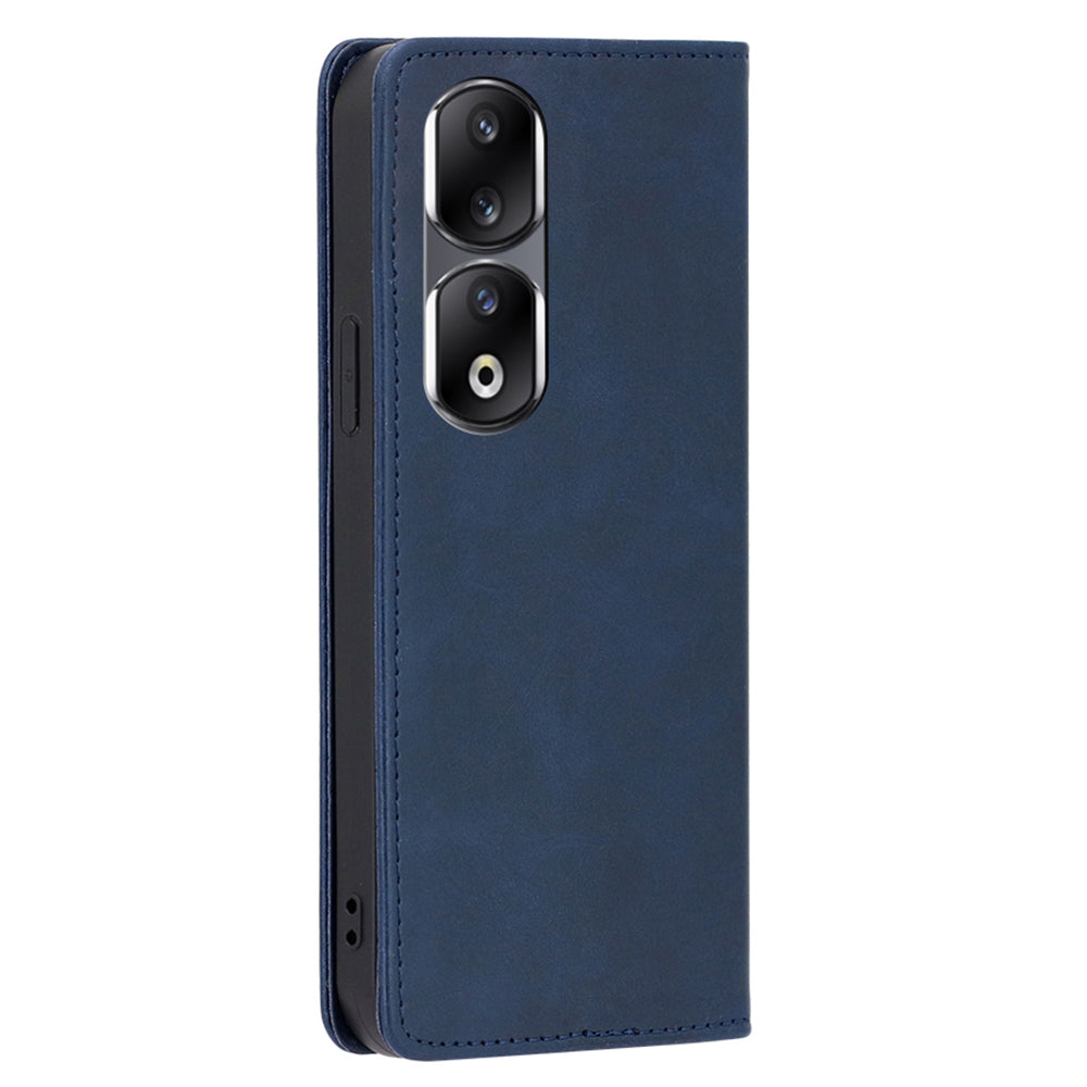 For Honor 90 Pro Shockproof PU Leather Cover Stand Wallet Calf Texture Cell Phone Case