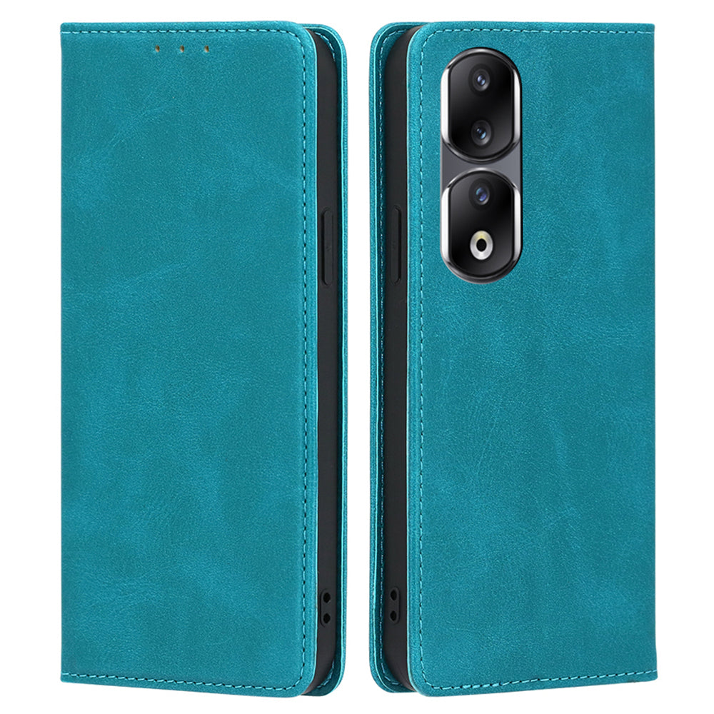 For Honor 90 Pro Shockproof PU Leather Cover Stand Wallet Calf Texture Cell Phone Case