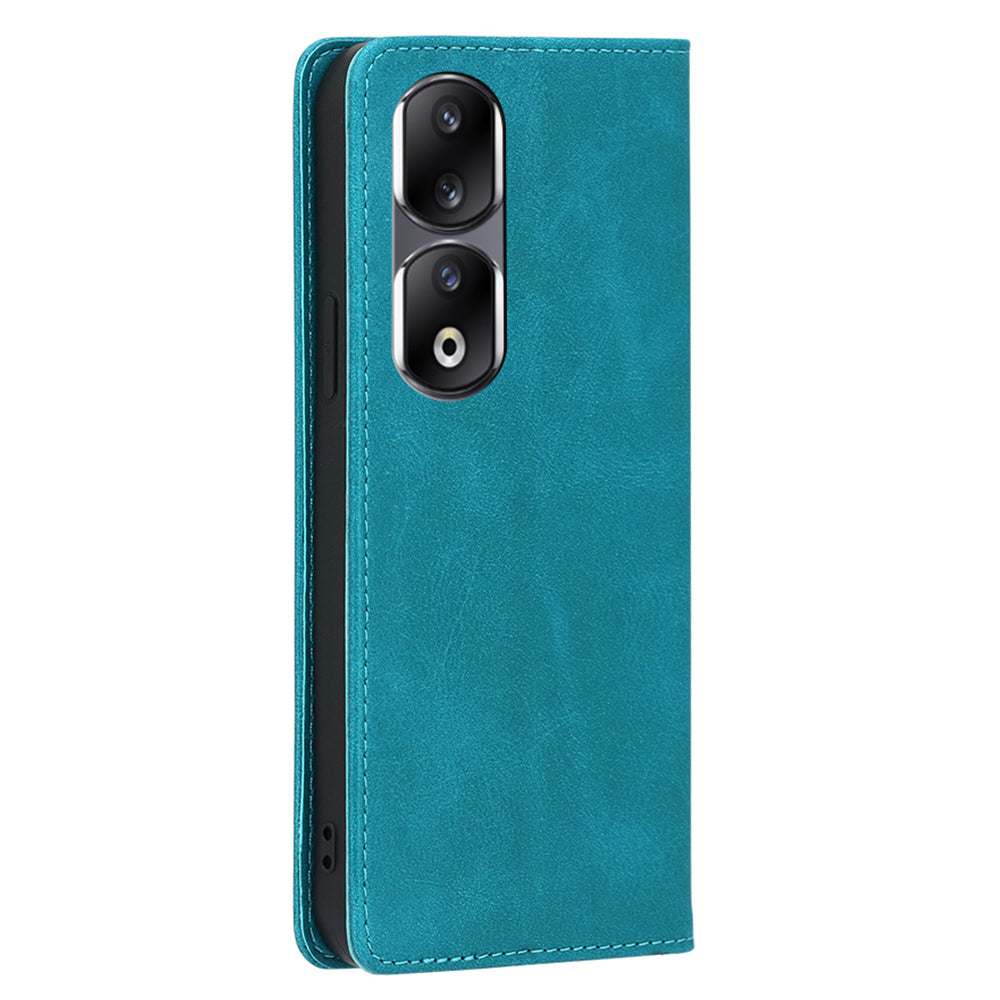 For Honor 90 Pro Shockproof PU Leather Cover Stand Wallet Calf Texture Cell Phone Case