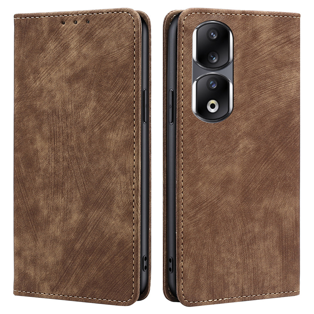 For Honor 90 Pro Shockproof Phone Case PU Leather Stand RFID Blocking Wallet Anti-drop Cover