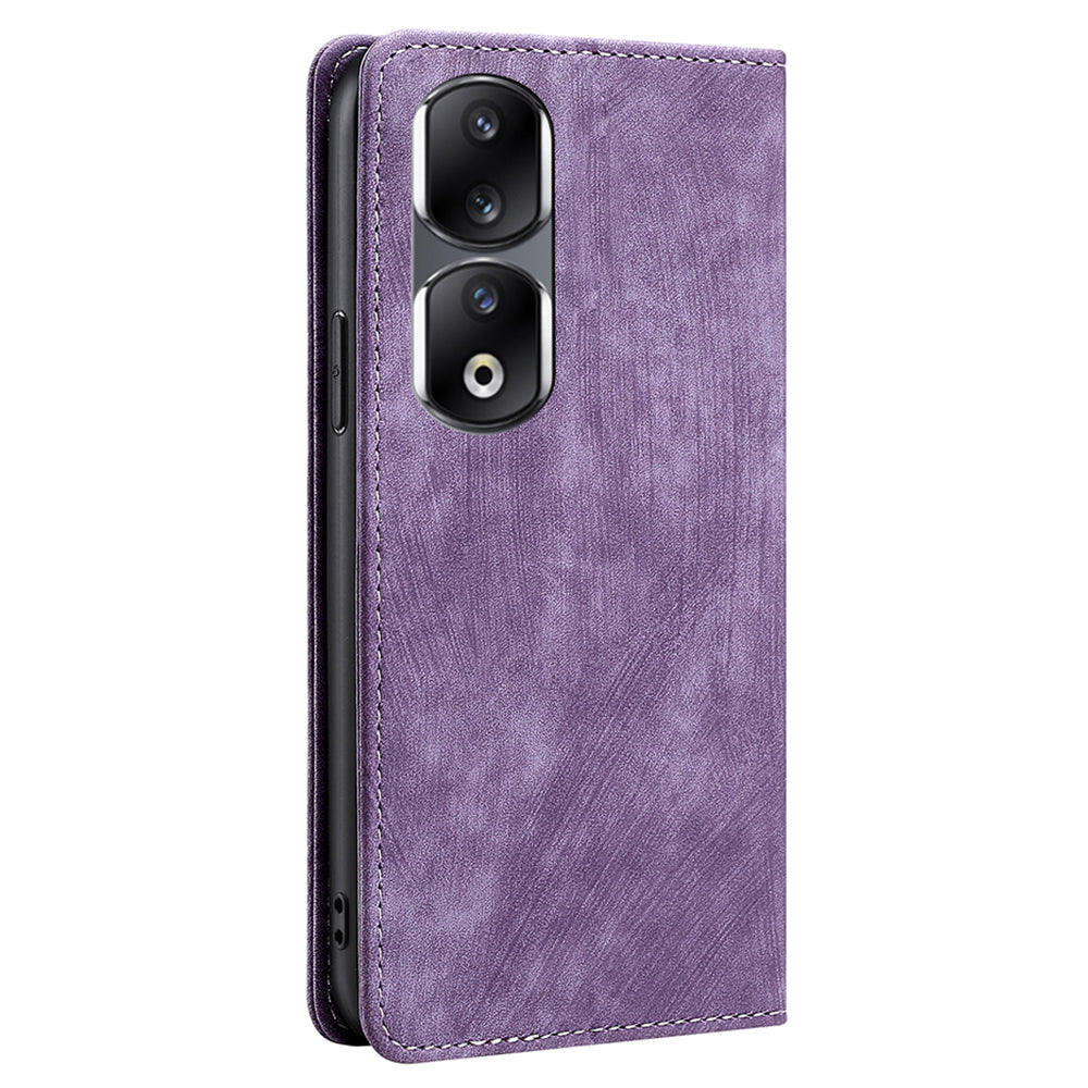For Honor 90 Pro Shockproof Phone Case PU Leather Stand RFID Blocking Wallet Anti-drop Cover