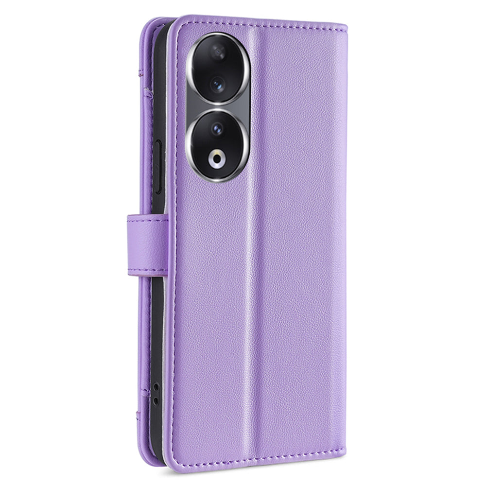 For Honor 90 Zipper Pocket Phone Leather Case Multiple Card Slots Anti-drop Cover with Straps