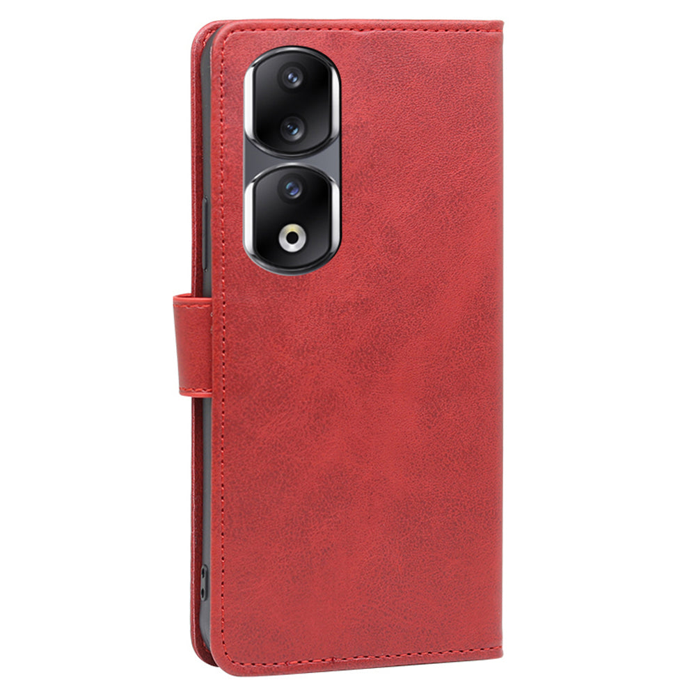 For Honor 90 Pro Anti-Scratch Phone Shell Calf Texture Wallet Phone Case PU Leather Stand Cover