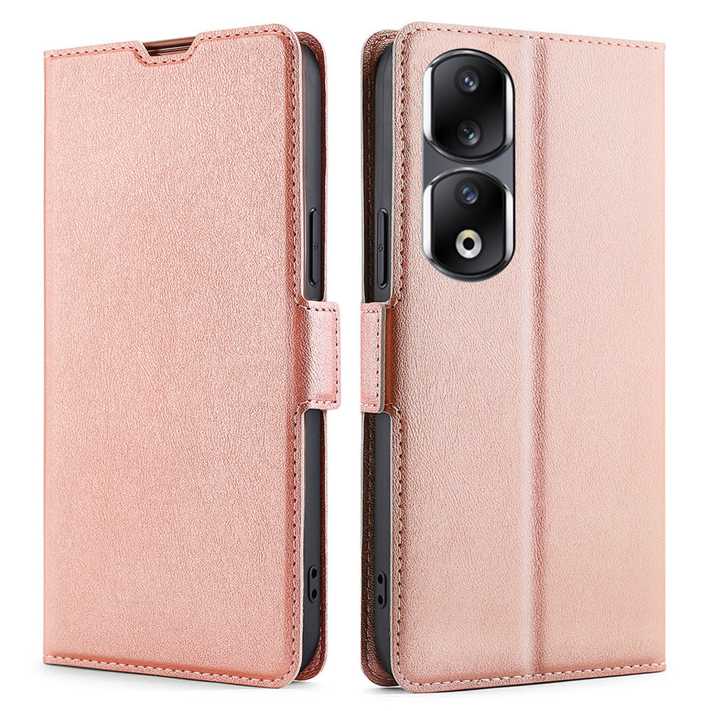 For Honor 90 Pro Phone Stand Case PU Leather Shockproof Card Slot Design Phone Cover