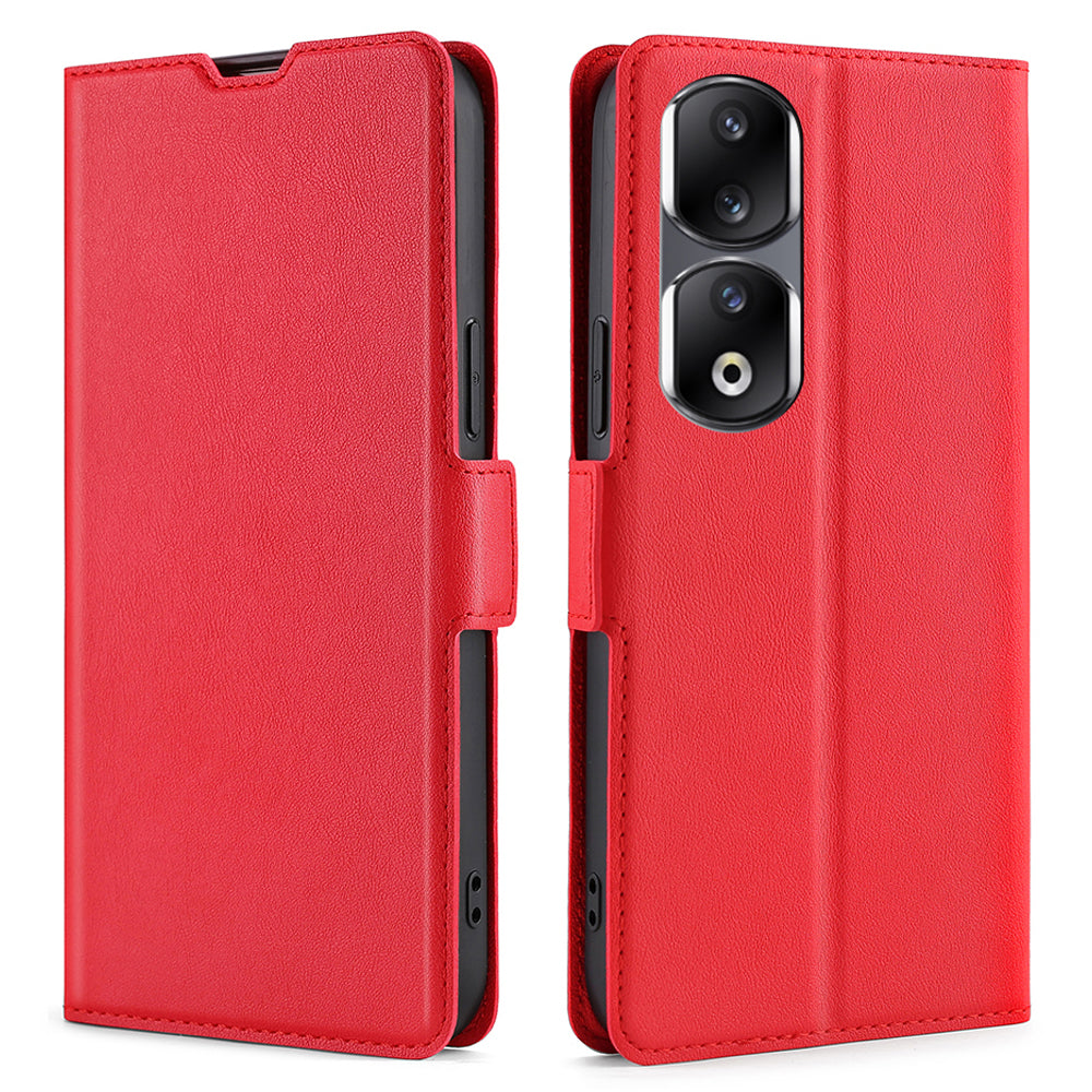 For Honor 90 Pro Phone Stand Case PU Leather Shockproof Card Slot Design Phone Cover