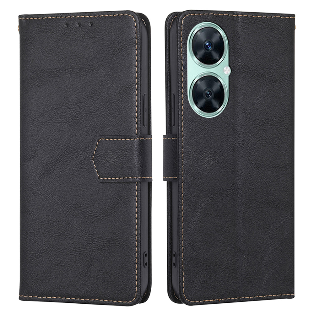 For Huawei Enjoy 60 Pro / Nova 11i / Maimang 20 Leather Shell Cowhide Texture Wallet RFID Blocking Phone Stand Cover