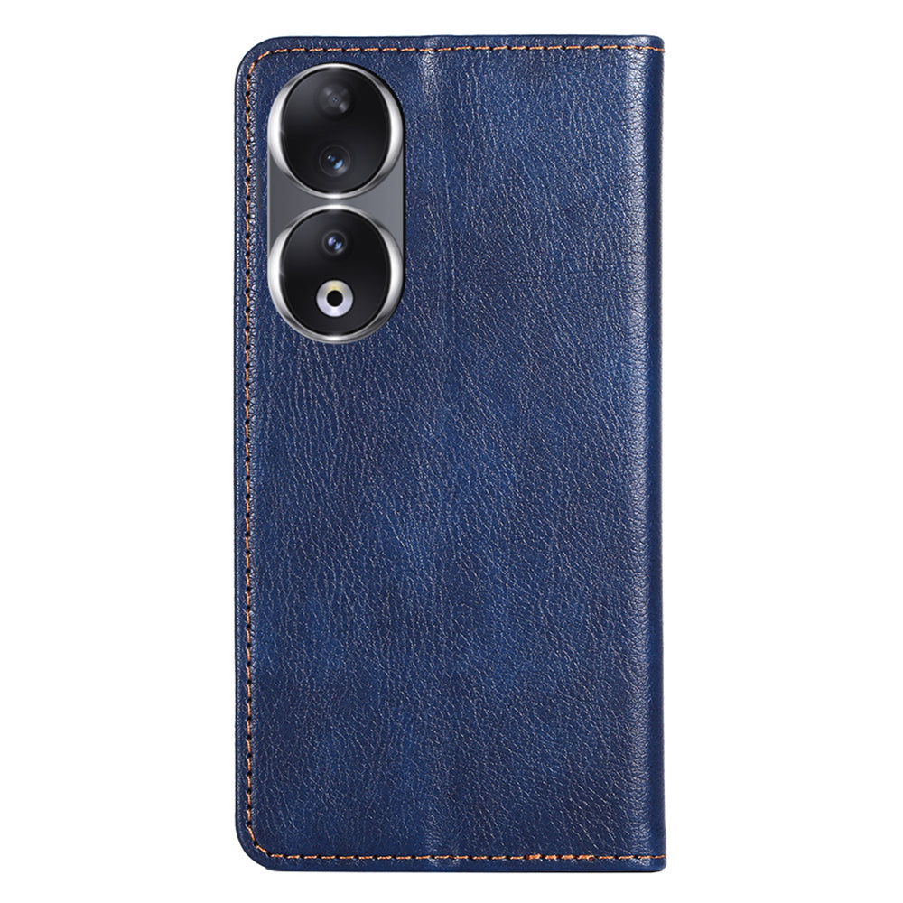 For Honor 90 Slim-Fit Leather Phone Cover Stand Wallet Phone Shell Magnetic Auto-absorbed Case