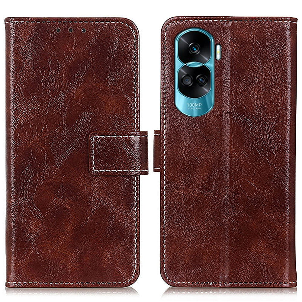 For Honor X50i 5G / 90 Lite 5G Flip Leather Wallet Case Retro Crazy Horse Texture Stand Phone Cover
