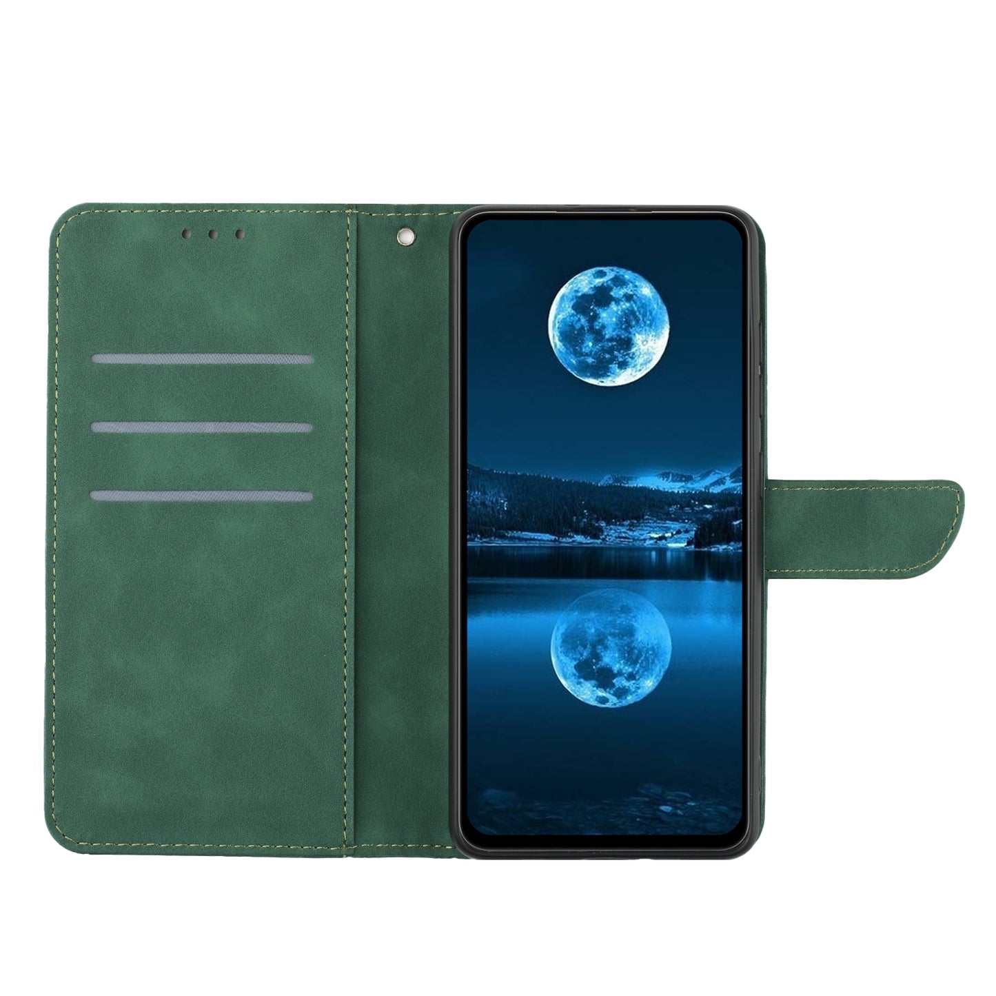 HT05 For Honor 90 Lite 5G / X50i 5G Wallet Leather Phone Case Skin-touch Imprinted Line Stand Cover