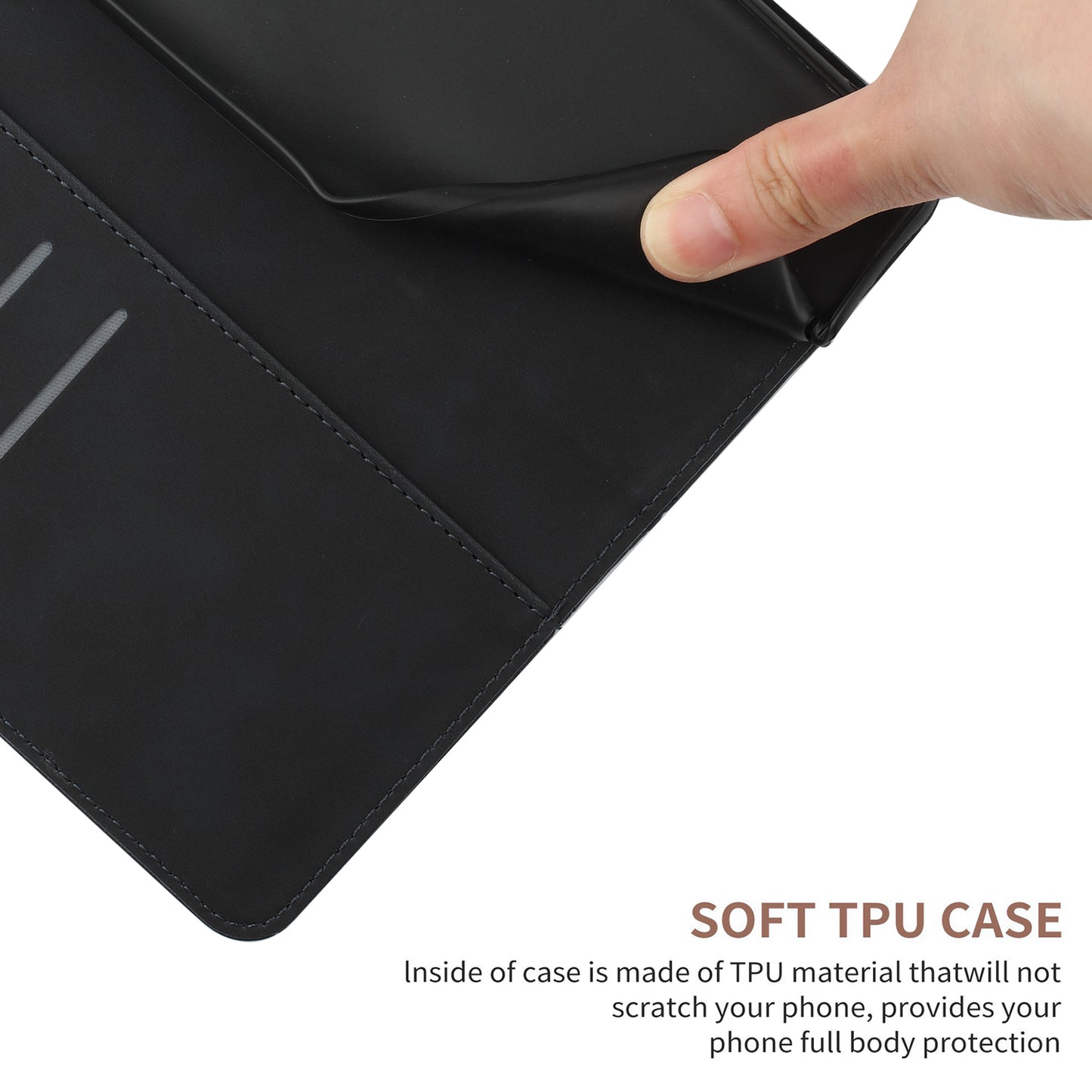 HT05 For Honor 90 Lite 5G / X50i 5G Wallet Leather Phone Case Skin-touch Imprinted Line Stand Cover