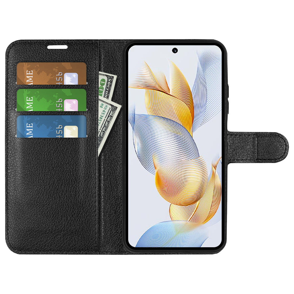 For Honor 90 Wallet Litchi Texture Shell Phone Cover Stand Mobile Phone PU Leather Case