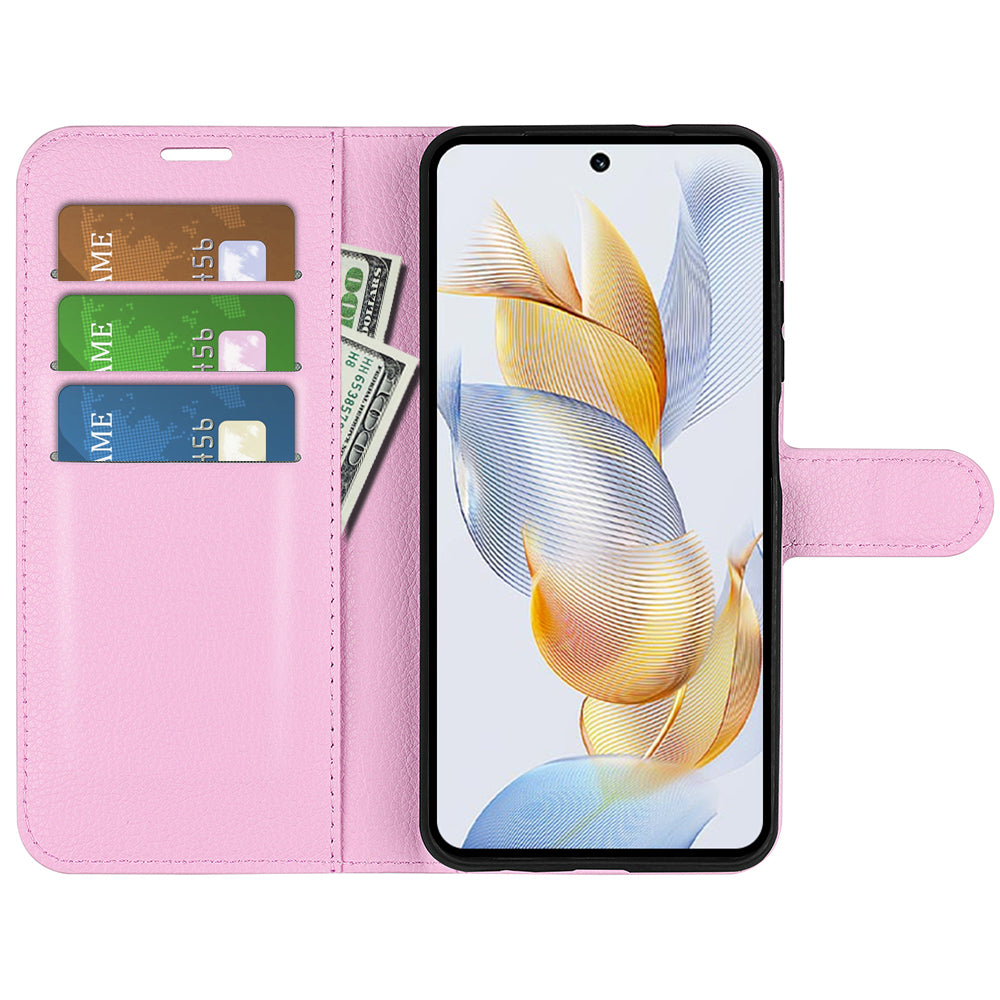 For Honor 90 Wallet Litchi Texture Shell Phone Cover Stand Mobile Phone PU Leather Case