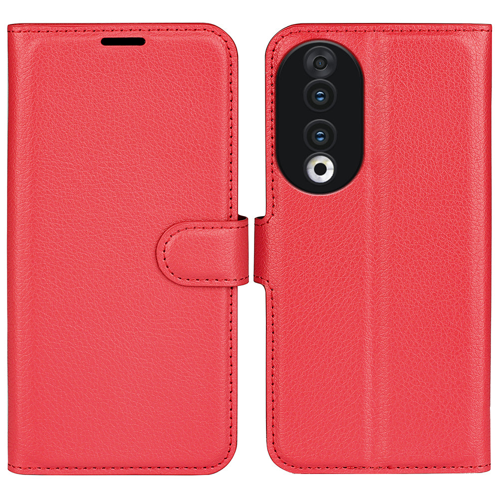 For Honor 90 Wallet Litchi Texture Shell Phone Cover Stand Mobile Phone PU Leather Case
