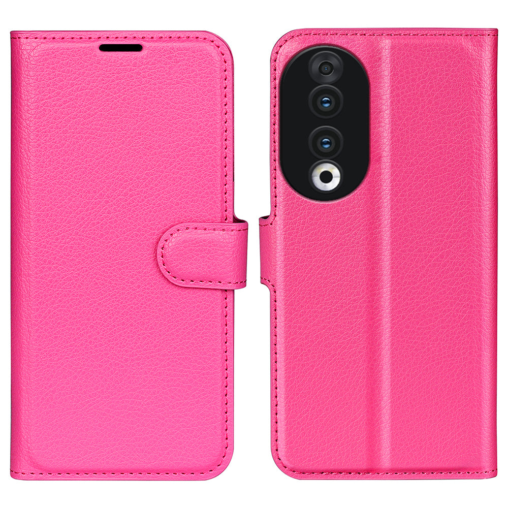 For Honor 90 Wallet Litchi Texture Shell Phone Cover Stand Mobile Phone PU Leather Case