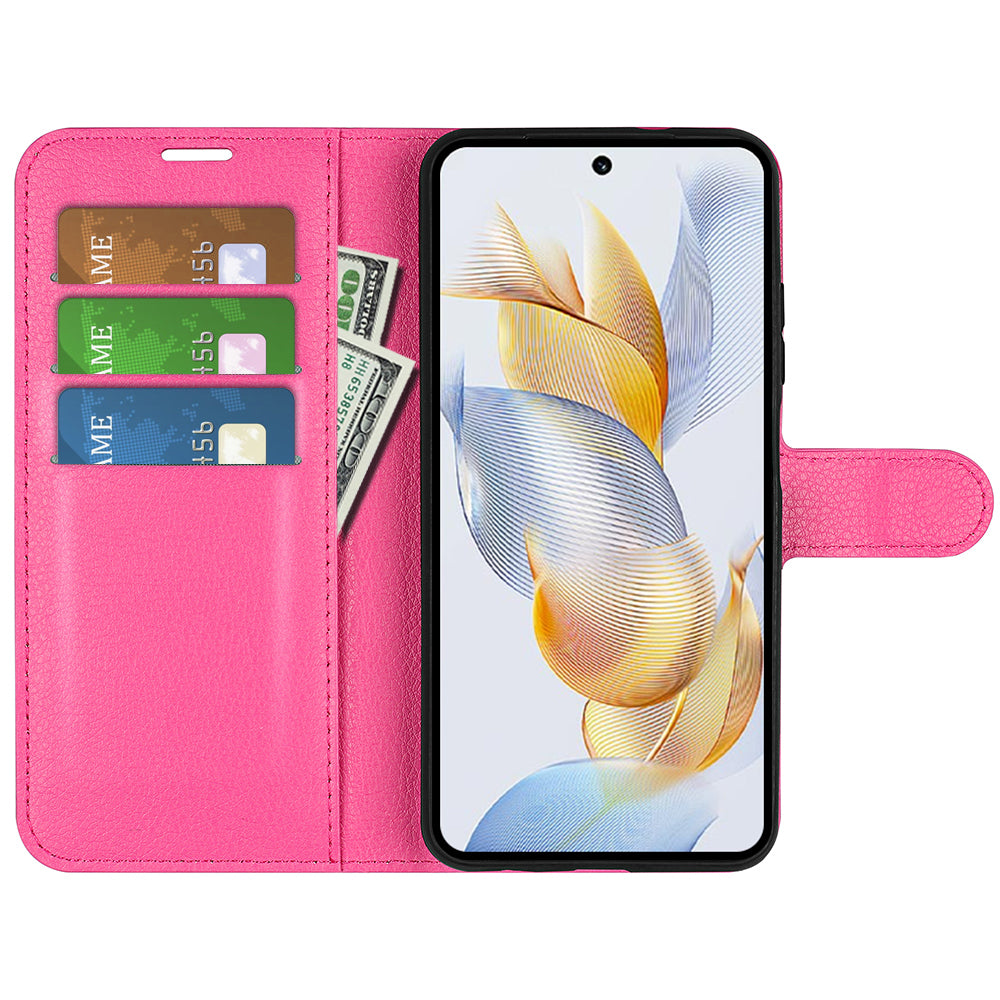 For Honor 90 Wallet Litchi Texture Shell Phone Cover Stand Mobile Phone PU Leather Case