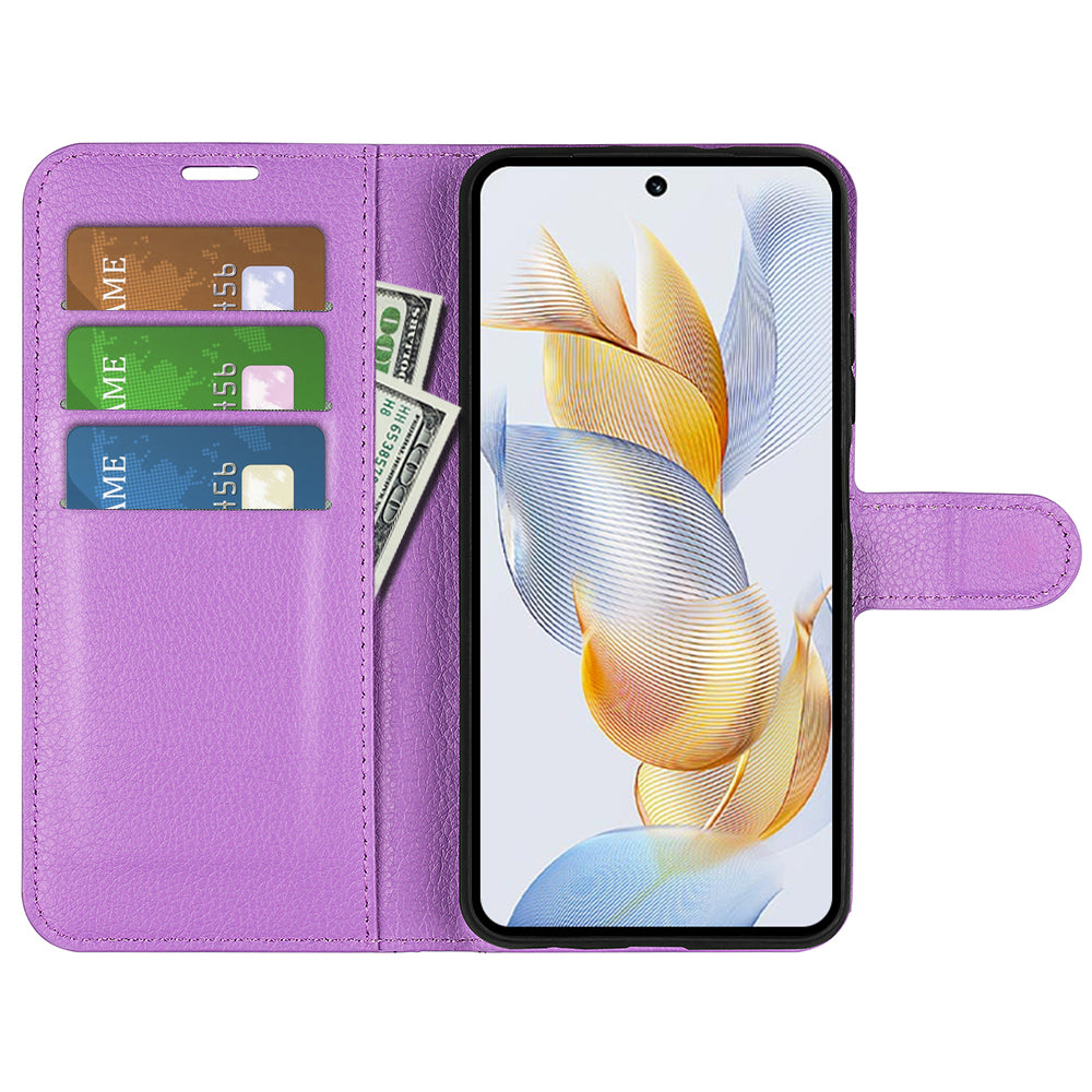 For Honor 90 Wallet Litchi Texture Shell Phone Cover Stand Mobile Phone PU Leather Case