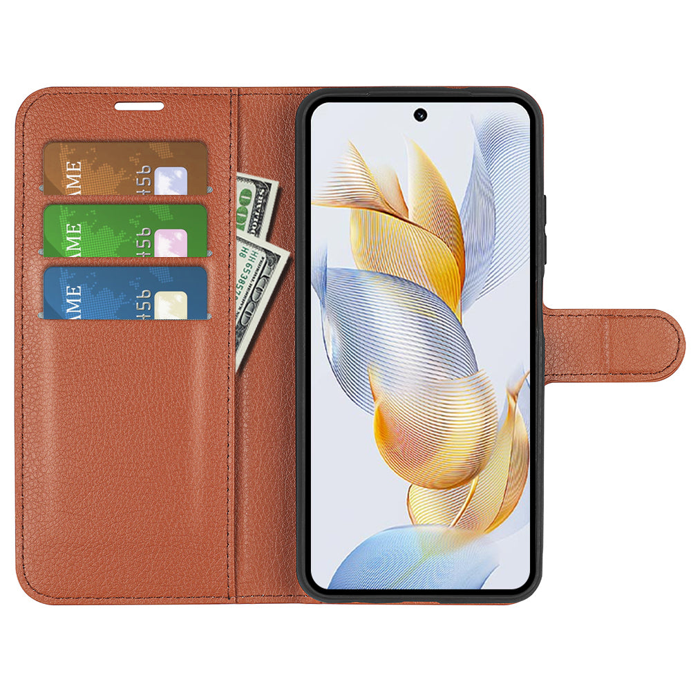 For Honor 90 Wallet Litchi Texture Shell Phone Cover Stand Mobile Phone PU Leather Case