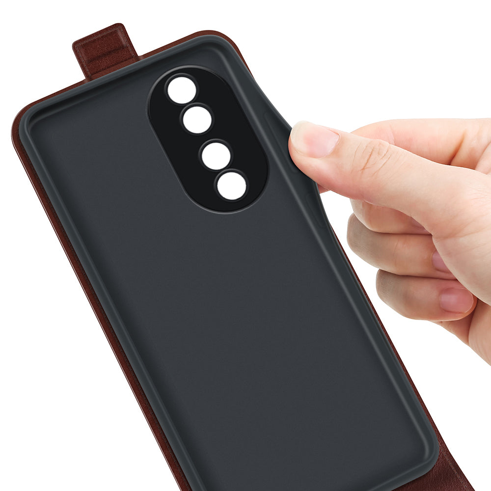 For Honor 90 TPU+PU Leather Phone Shell Vertical Flip Case Mobile Phone Cover with Card Slots