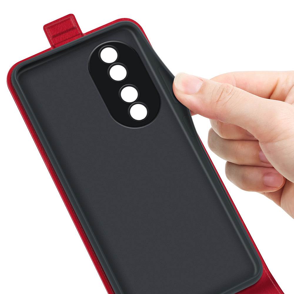 For Honor 90 TPU+PU Leather Phone Shell Vertical Flip Case Mobile Phone Cover with Card Slots