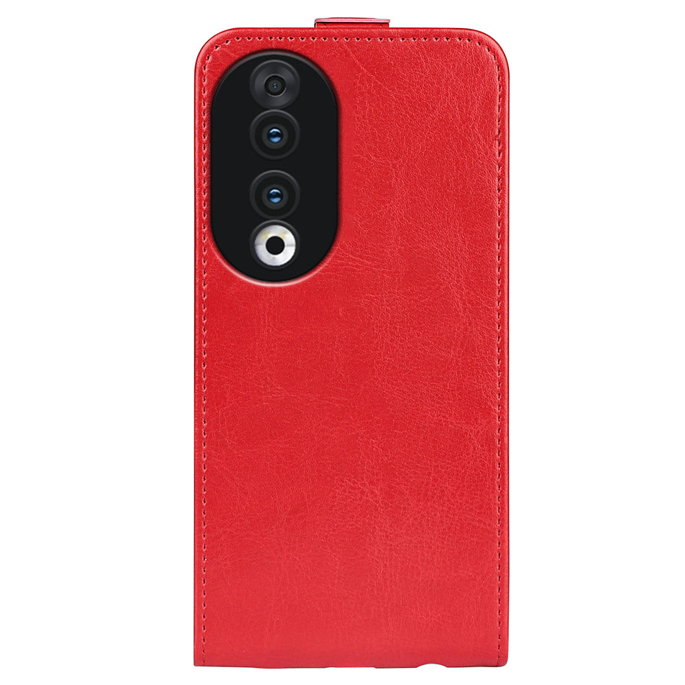 For Honor 90 TPU+PU Leather Phone Shell Vertical Flip Case Mobile Phone Cover with Card Slots