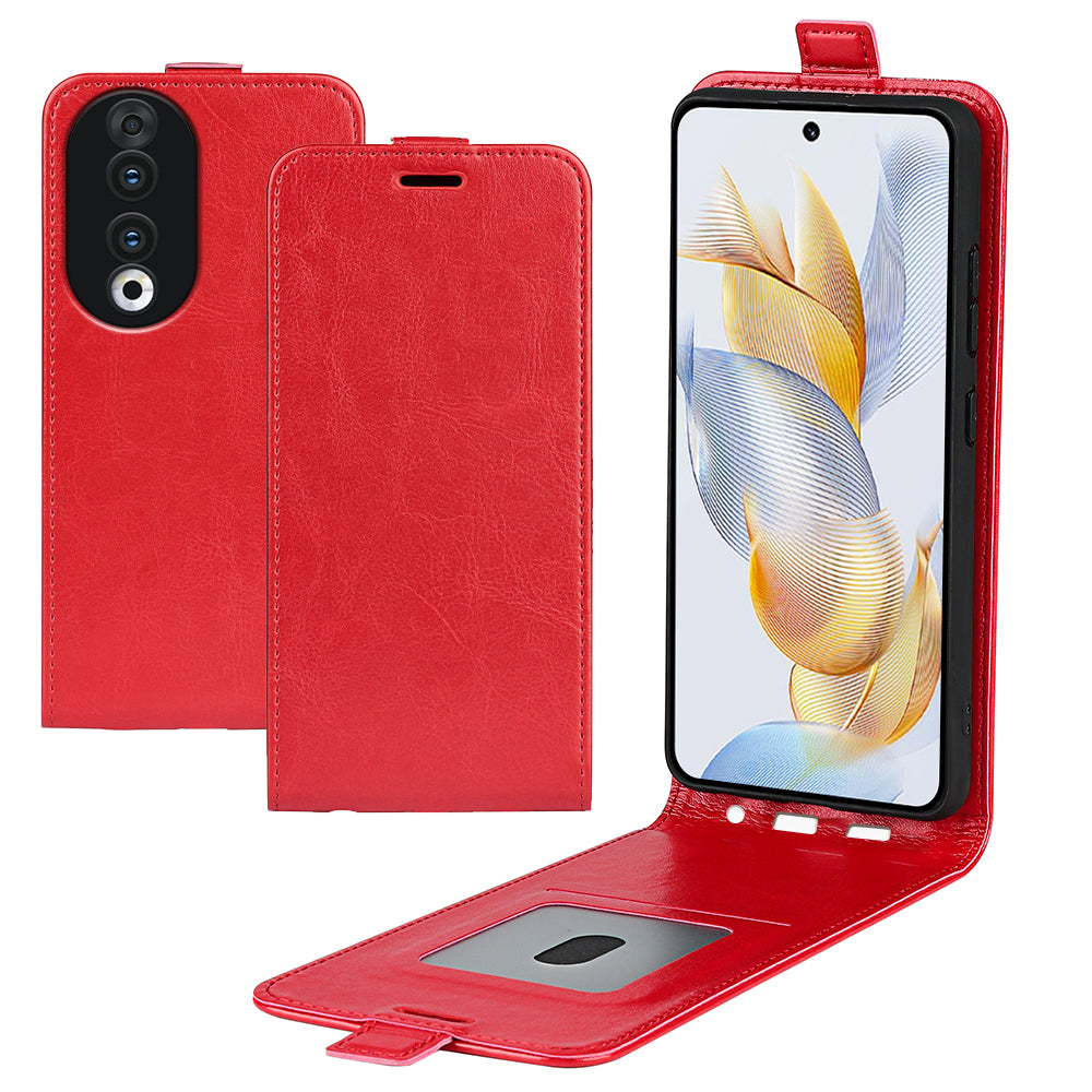 For Honor 90 TPU+PU Leather Phone Shell Vertical Flip Case Mobile Phone Cover with Card Slots