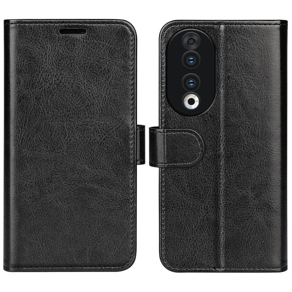 For Honor 90 PU Leather Shell Stand Cover Crazy Horse Texture Wallet Flip Phone Case