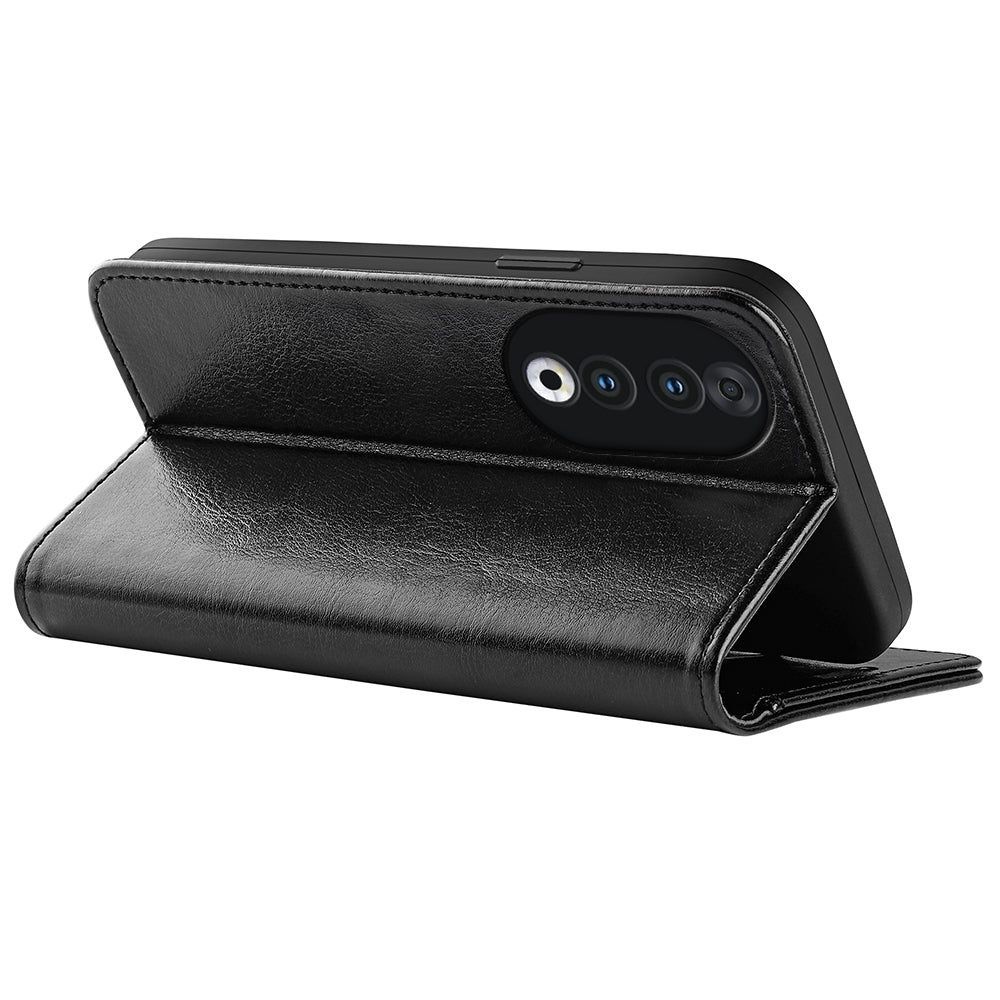 For Honor 90 PU Leather Shell Stand Cover Crazy Horse Texture Wallet Flip Phone Case
