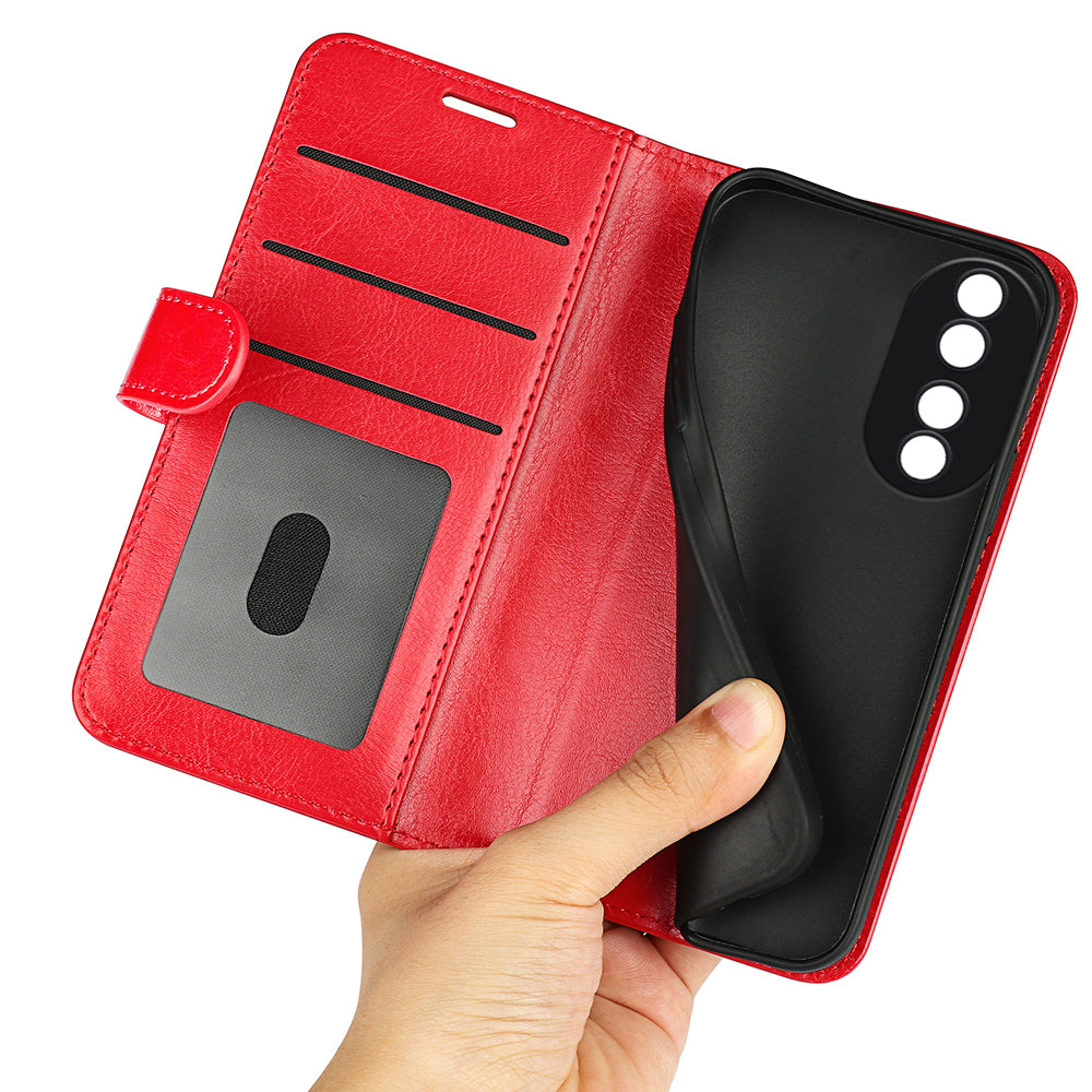 For Honor 90 PU Leather Shell Stand Cover Crazy Horse Texture Wallet Flip Phone Case