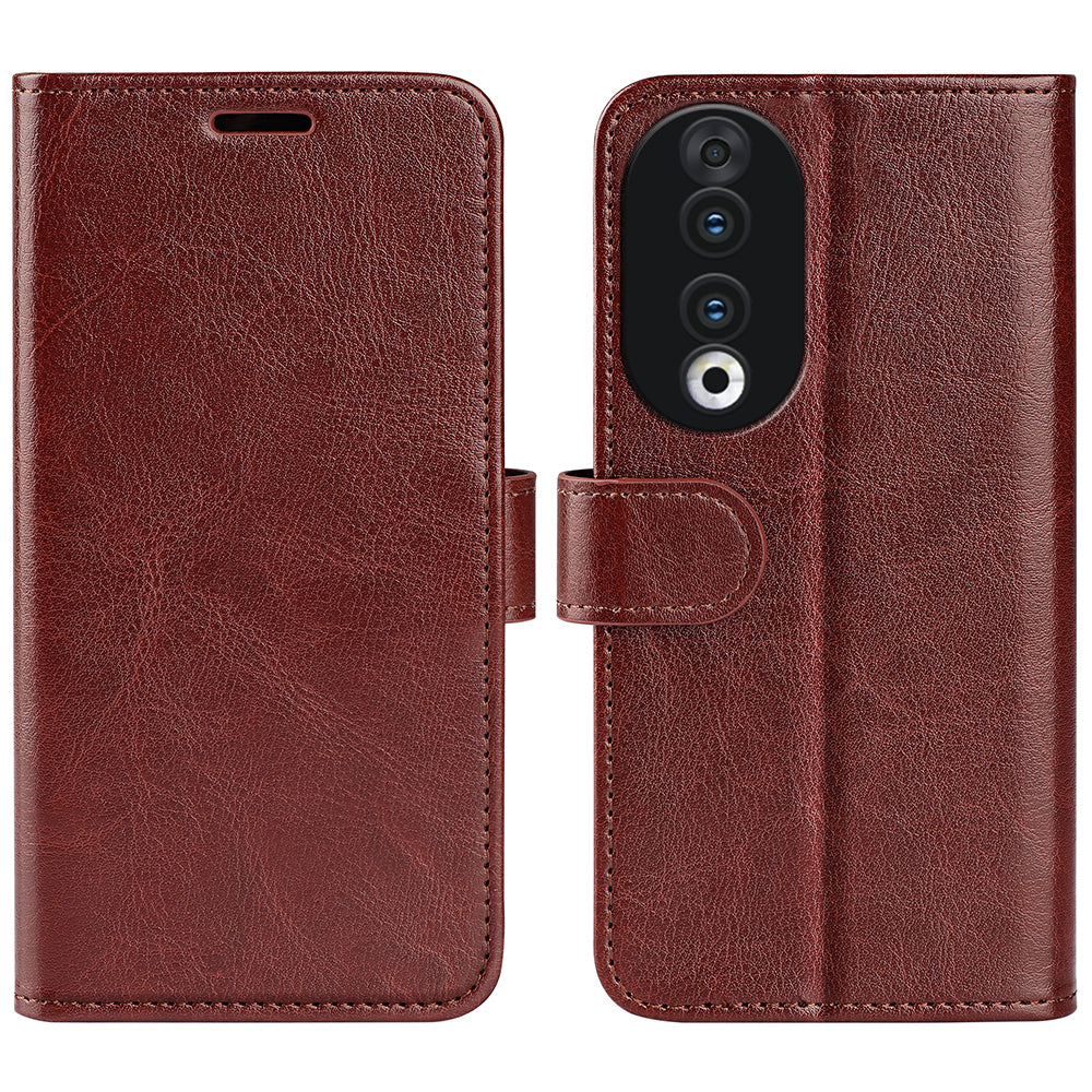 For Honor 90 PU Leather Shell Stand Cover Crazy Horse Texture Wallet Flip Phone Case