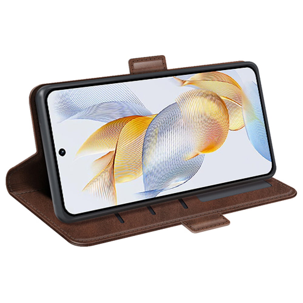 For Honor 90 PU Leather Wallet Phone Cover Calf Texture Stand Full Protection Anti-Scratch Phone Case