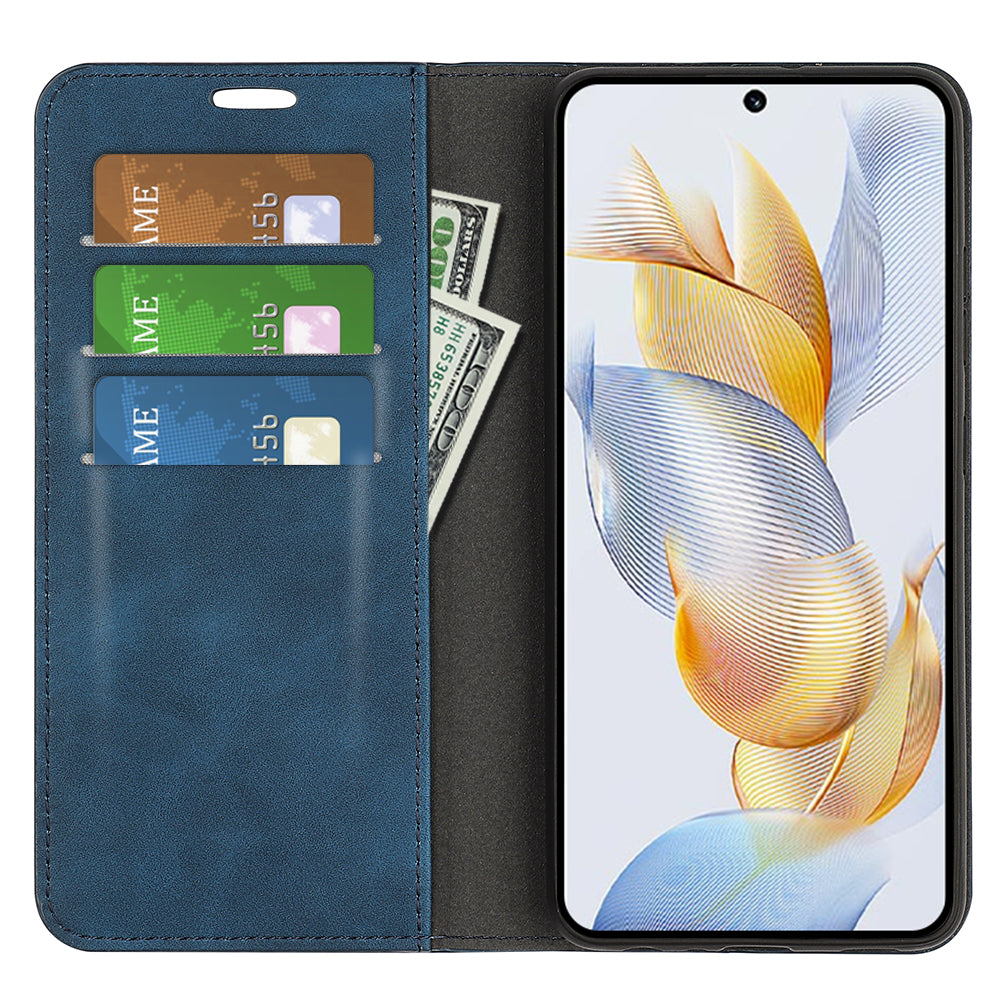 For Honor 90 Wallet Flip Cell Phone Case Skin-touch Stand Shockproof PU Leather Cover