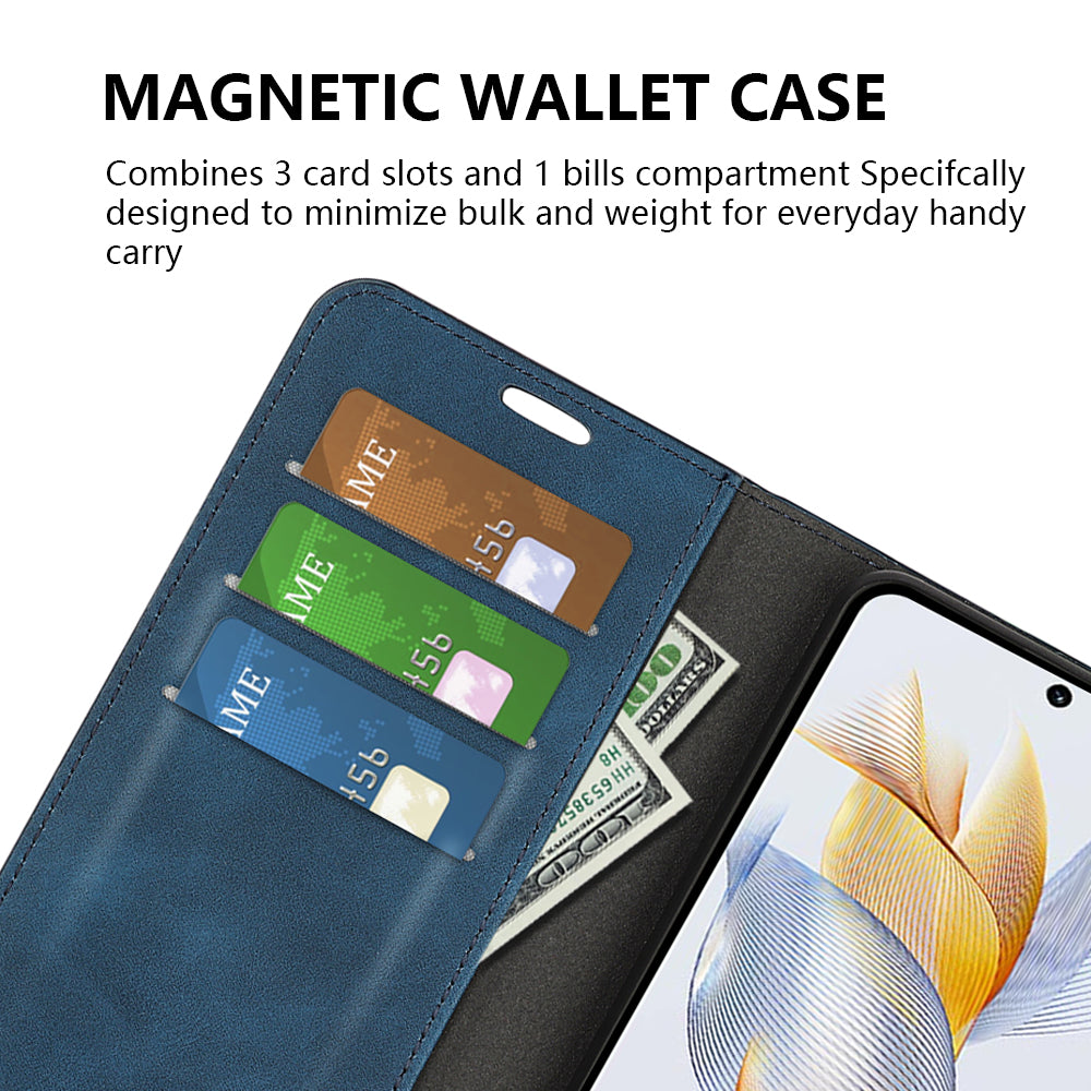 For Honor 90 Wallet Flip Cell Phone Case Skin-touch Stand Shockproof PU Leather Cover