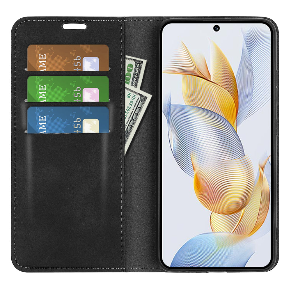 For Honor 90 Wallet Flip Cell Phone Case Skin-touch Stand Shockproof PU Leather Cover