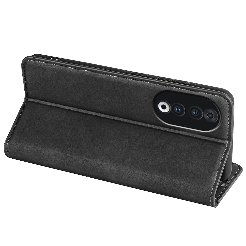 For Honor 90 Wallet Flip Cell Phone Case Skin-touch Stand Shockproof PU Leather Cover