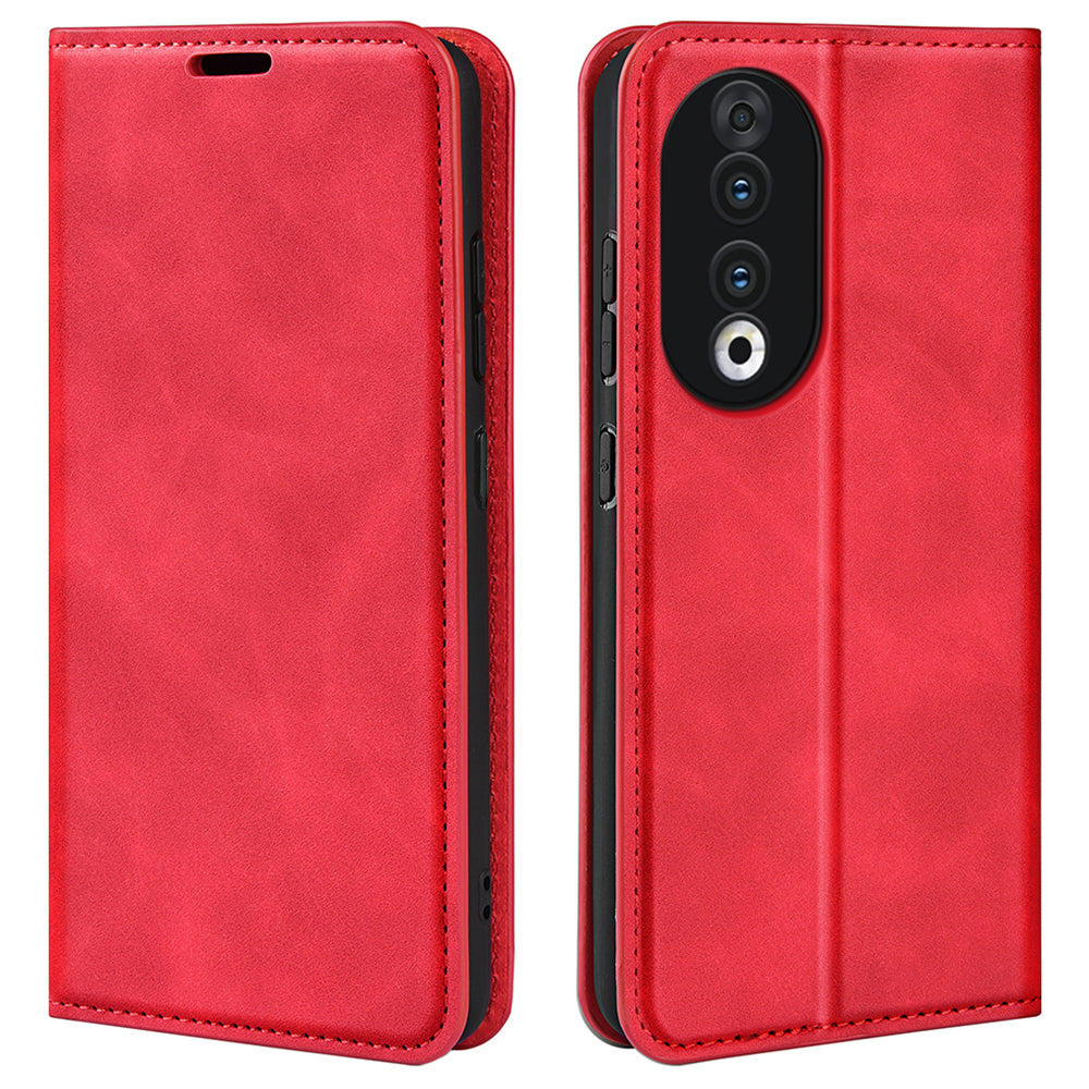 For Honor 90 Wallet Flip Cell Phone Case Skin-touch Stand Shockproof PU Leather Cover