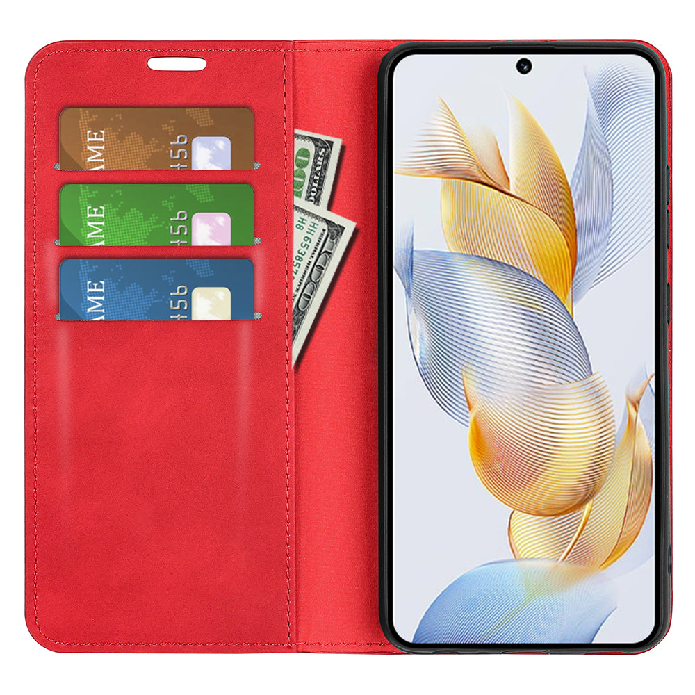 For Honor 90 Wallet Flip Cell Phone Case Skin-touch Stand Shockproof PU Leather Cover